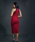 Halter Neck Paneled Ponte Bodycon Dress